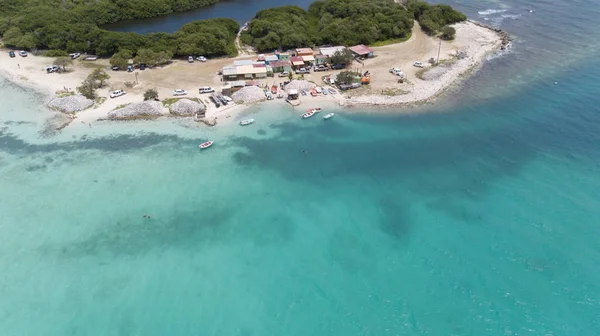 Meer Strand Küste Bonaire Insel Karibik Meer Antenne Drohne Draufsicht — Stockfoto
