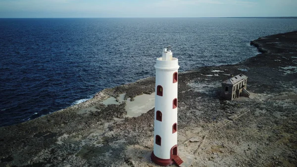 Zee Strand Kust Bonaire Eiland Caribische Zee Luchtfoto Drone Bovenaanzicht — Stockfoto