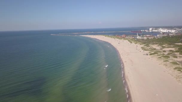 Mar Báltico Costa Playa Ventspils Kurzeme Avión Tripulado Vista Superior — Vídeos de Stock
