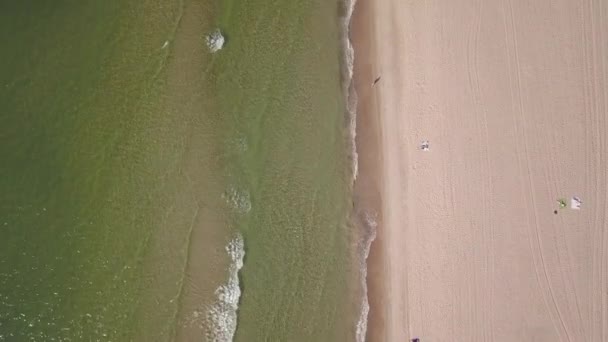 Mar Báltico Costa Praia Ventspils Kurzeme Drone Aéreo Vista Superior — Vídeo de Stock