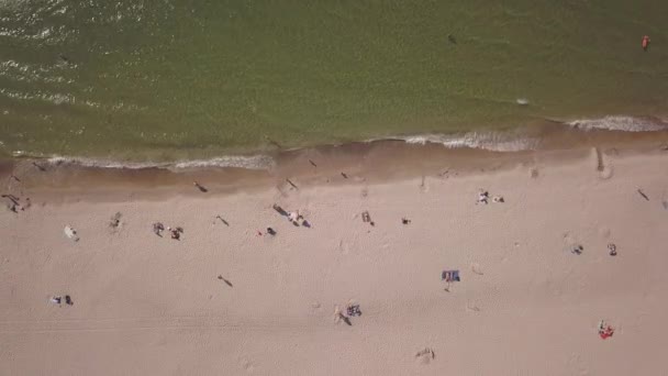 Baltic Sea Coast Beach Ventspils Kurzeme Aerial Drone Top View — Stock Video