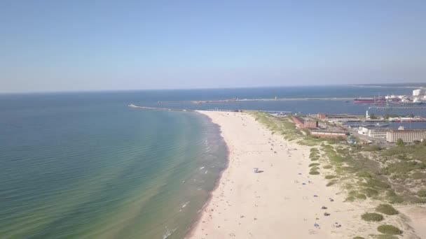 Mar Báltico Costa Praia Ventspils Kurzeme Drone Aéreo Vista Superior — Vídeo de Stock