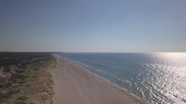 Baltık Denizi Kıyısında Plaj Ventspils Kurzeme Hava Dron Üstten Görünüm — Stok video