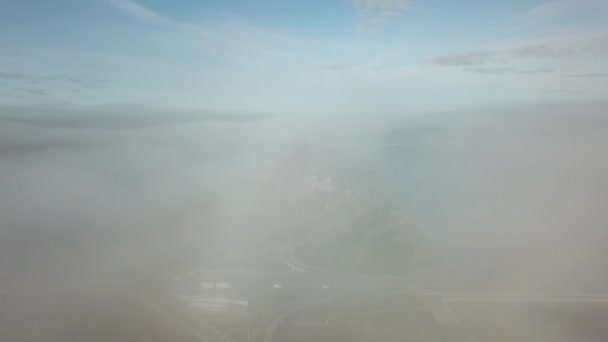 Riga Letonia Râul Daugava Insula Zakusala Nori Fum Insula Drone — Videoclip de stoc