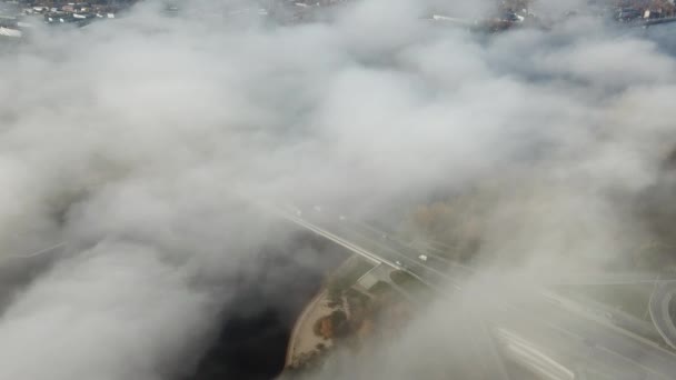 Даугава Латвії Ризі Річка Zakusala Острів Хмара Диму Острів Drone — стокове відео