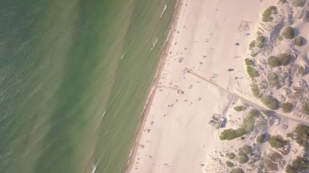 Mar Báltico Costa Playa Ventspils Kurzeme Avión Tripulado Vista Superior — Vídeo de stock