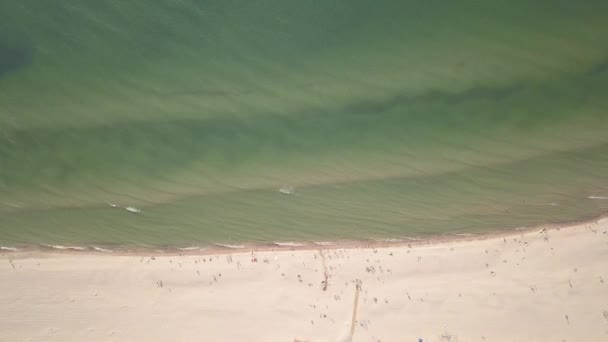 Östersjöns Kust Strand Ventspils Kurzeme Antenn Drönare Ovanifrån Uhd Video — Stockvideo