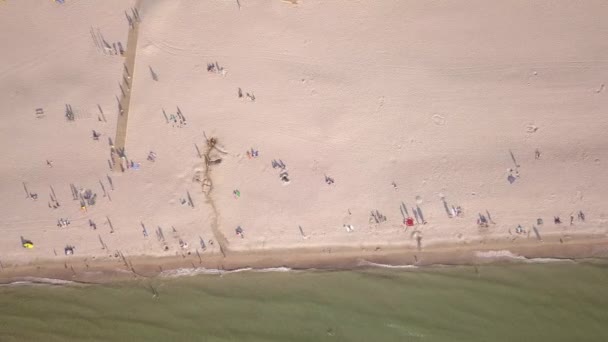 Mar Báltico Costa Playa Ventspils Kurzeme Avión Tripulado Vista Superior — Vídeos de Stock