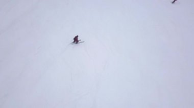 kar dağ Slovakya Kayak Kış Jasna Europa hava dron Üstten Görünüm