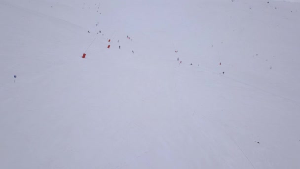 Schnee Berg Slowakei Ski Winter Jasna Europa Luft Drohne Draufsicht — Stockvideo
