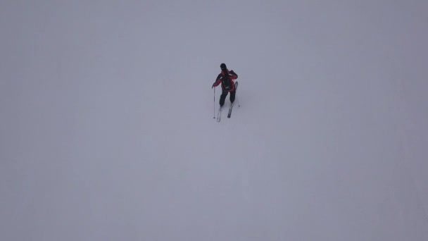 Snow Mountain Slovakia Ski Winter Jasna Europa Aerial Drone Top — Stock Video