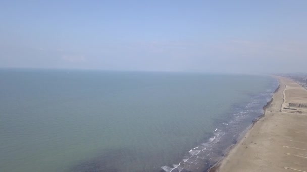 Rimini Havet Kusten Beach Italien Antenn Drönare Ovanifrån Uhd Video — Stockvideo