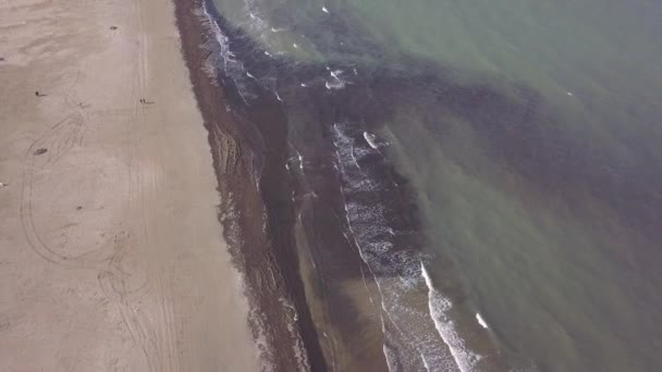 Rimini Mar Costa Playa Italia Avión Tripulado Vista Superior Uhd — Vídeo de stock