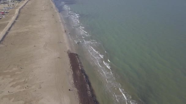 Rimini Zee Kust Beach Italië Luchtfoto Drone Bovenaanzicht Uhd Video — Stockvideo