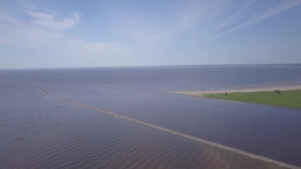 Mar Báltico Playa Parnu Estonia Avión Tripulado Vista Superior Uhd — Vídeo de stock