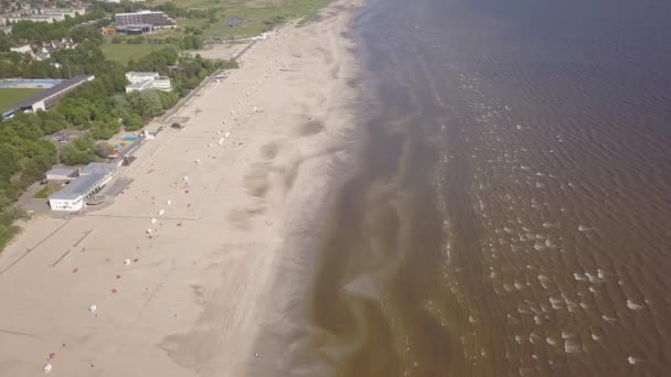 Mar Báltico Costa Praia Parnu Estónia Drone Aéreo Vista Superior — Vídeo de Stock