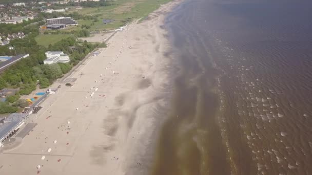 Mar Baltico Spiaggia Costa Parnu Estonia Drone Aereo Vista Dall — Video Stock