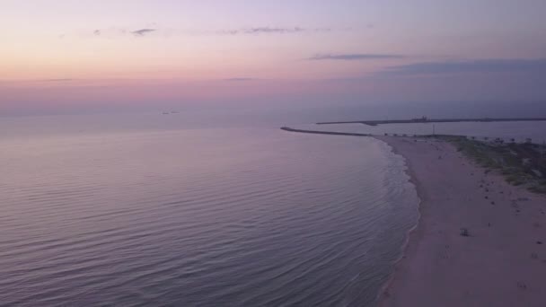 Mar Báltico Costa Praia Ventspils Kurzeme Drone Aéreo Vista Superior — Vídeo de Stock