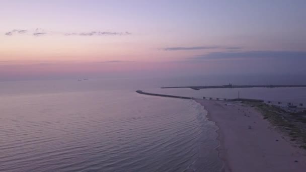 Mar Báltico Costa Praia Ventspils Kurzeme Drone Aéreo Vista Superior — Vídeo de Stock