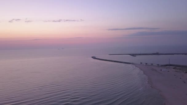 Mar Báltico Costa Praia Ventspils Kurzeme Drone Aéreo Vista Superior — Vídeo de Stock