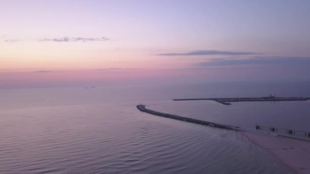 Mar Baltico Spiaggia Costa Ventspils Kurzeme Drone Aereo Vista Dall — Video Stock