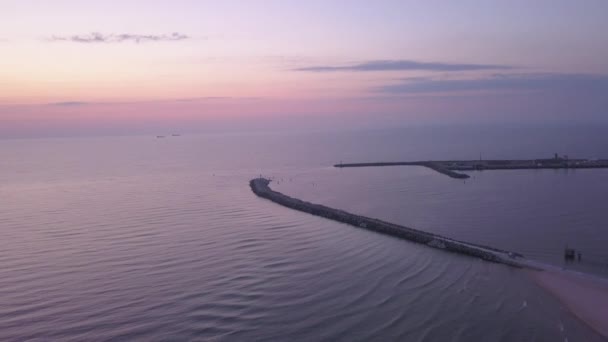 Baltische Zee Kust Beach Hotel Kurzeme London Ventspils Luchtfoto Drone — Stockvideo