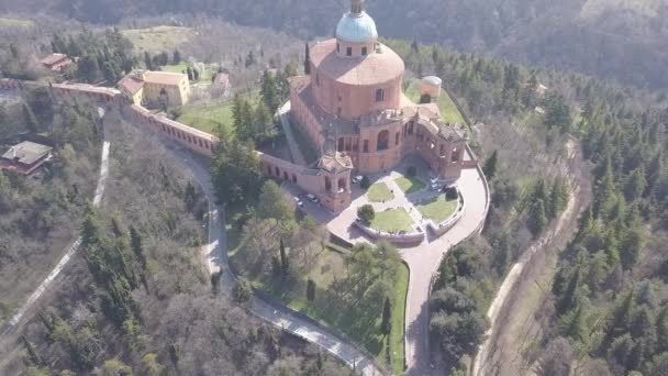 イタリア ボローニャ市街の風景航空写真 — ストック動画