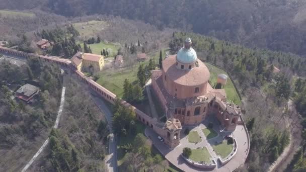 イタリア ボローニャ市街の風景航空写真 — ストック動画