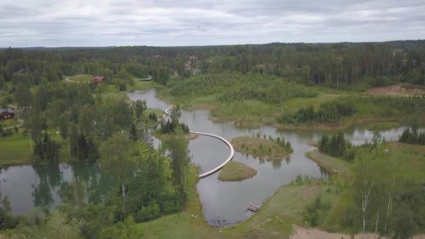 Amatciems Lac Drone Aérien Vue Dessus Uhd Vidéo Lettonie — Video