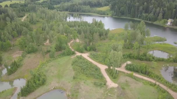 Amatciems Lac Drone Aérien Vue Dessus Uhd Vidéo Lettonie — Video