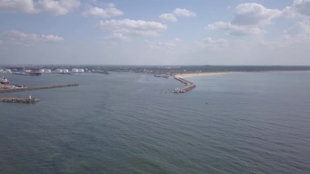 Hafen Ventspils Lettland Luftaufnahme Der Landschaft Drohne Draufsicht Uhd Video — Stockvideo