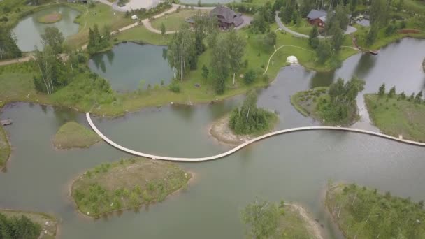 Amatori Lac Aerian Dronă Vedere Sus Uhd Video Letonia — Videoclip de stoc