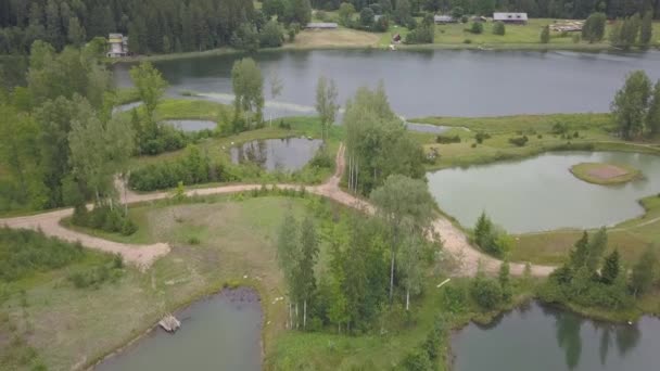 Amatciems Lac Drone Aérien Vue Dessus Uhd Vidéo Lettonie — Video