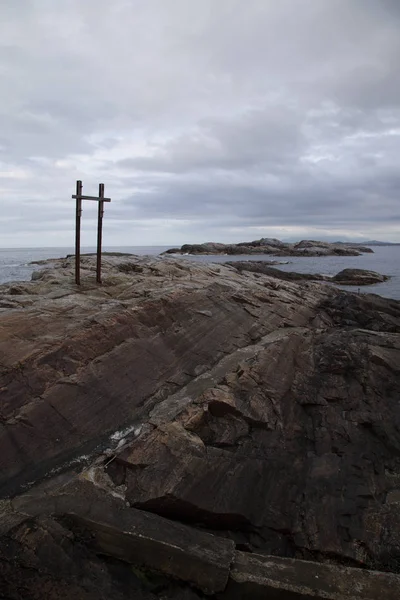 Noruega Ilha Averoy Paisagem Nórdica Norte Outono Imagem — Fotografia de Stock