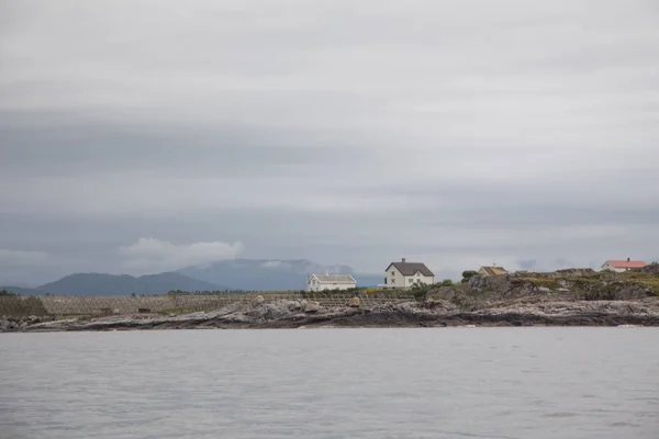 Noruega Ilha Averoy Paisagem Nórdica Norte Outono Imagem — Fotografia de Stock