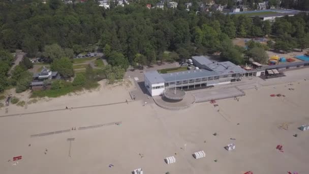 Mar Báltico Costa Praia Parnu Estónia Drone Aéreo Vista Superior — Vídeo de Stock