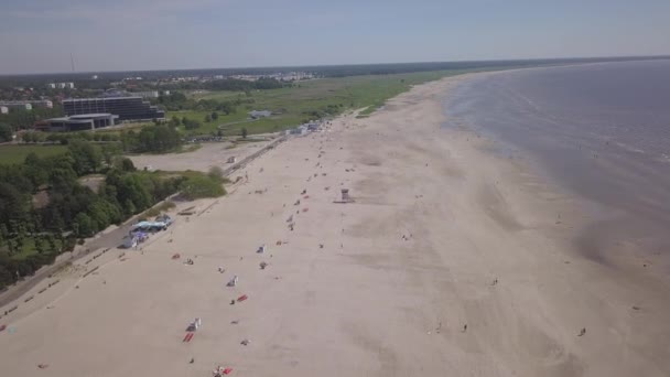 Mar Baltico Spiaggia Costa Parnu Estonia Drone Aereo Vista Dall — Video Stock