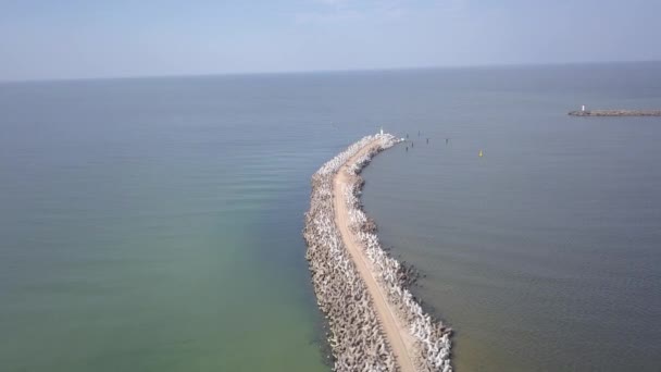 Harbor Ventspils Letónia Vista Aérea Drone Rural Vista Superior Uhd — Vídeo de Stock