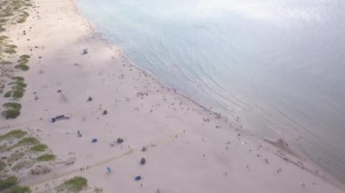 Liman Ventspils Letonya kırsal hava görünümü drone üst görünümü 4k UHD video