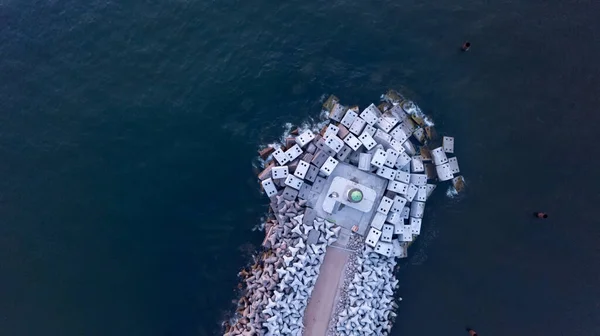 Harbor Ventspils Letónia Vista Aérea Vista Superior Drone Rural — Fotografia de Stock