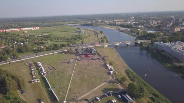 Vista Aérea Ciudad Jelgava Letonia Zemgale Drone Vista Superior Uhd — Vídeos de Stock