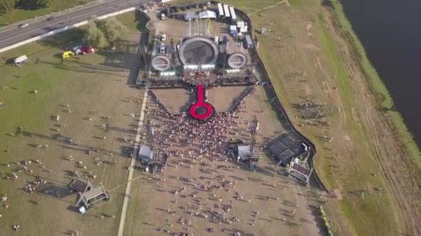 Vue Aérienne de la ville de Jelgava Lettonie Zemgale drone top view 4K UHD vidéo 