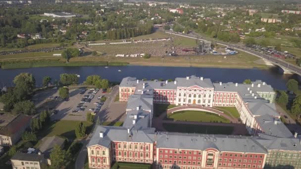 Вид Воздуха Город Елгава Латвия Земгале Беспилотник Вид Сверху Uhd — стоковое видео