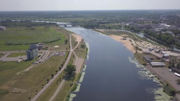 Vista Aérea Cidade Jelgava Letónia Zemgale Drone Vista Superior Uhd — Vídeo de Stock