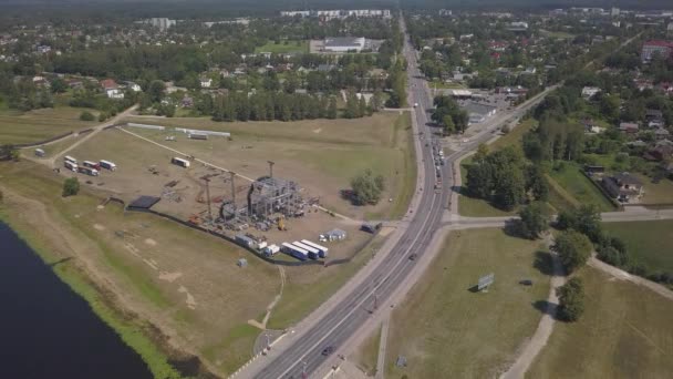 Luchtfoto Van Jelgava Stad Letland Zemgale Drone Top View Uhd — Stockvideo