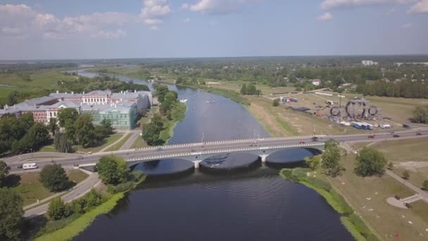 Vue Aérienne Ville Jelgava Lettonie Zemgale Drone Top View Uhd — Video