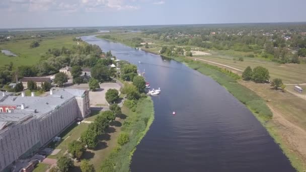 Luftaufnahme Von Jelgava Stadt Lettland Zemgale Drohne Drone Draufsicht Uhd — Stockvideo