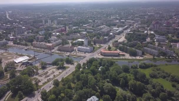 Vista Aérea Ciudad Jelgava Letonia Zemgale Drone Vista Superior Uhd — Vídeo de stock