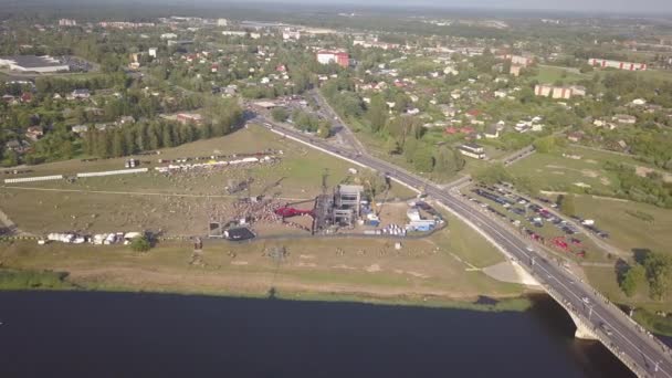 Vue Aérienne Ville Jelgava Lettonie Zemgale Drone Top View Uhd — Video