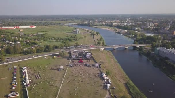 Vista Aérea Ciudad Jelgava Letonia Zemgale Drone Vista Superior Uhd — Vídeo de stock